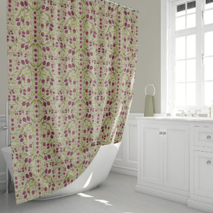 Strawberries Raspberries Arts & Crafts Style Shower Curtain