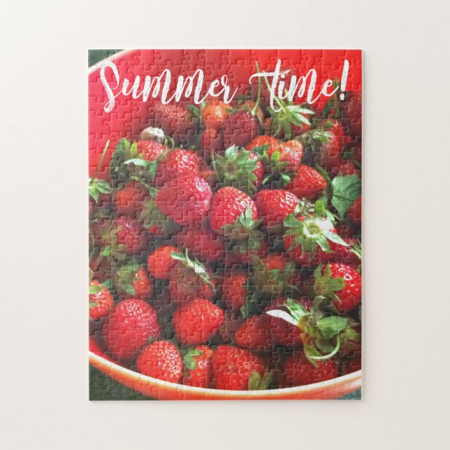 Strawberries red fruit photo summer fun jigsaw puzzle (Vertical)