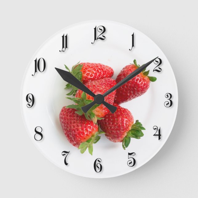 Strawberries Round Clock (Front)