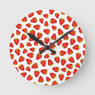 Strawberries Round Clock