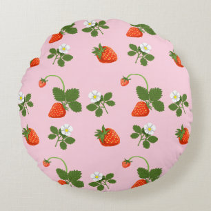 Strawberries Round Cushion
