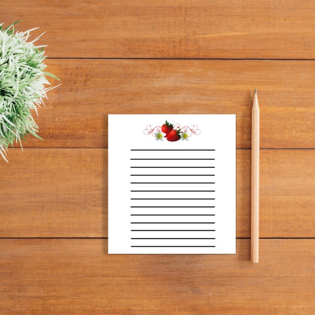 Strawberries Small Dark Lined Notepad (Creator Uploaded)