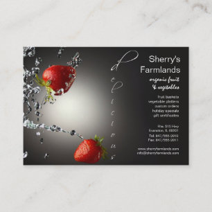 strawberries splash business card