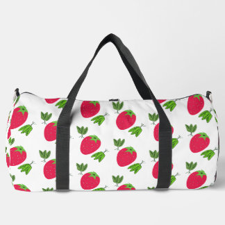 strawberries strawberry fruit pattern fruit red st duffle bag