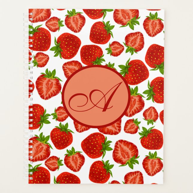 Strawberries Strawberry Retro Trendy Fun Planner (Front)