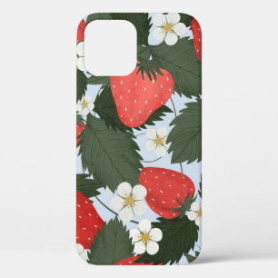 Strawberries: summer fruit pattern design. iPhone 12 case