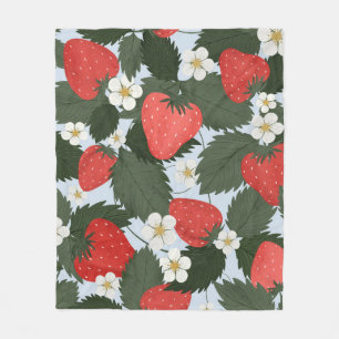 Strawberries: summer fruit pattern design. fleece blanket