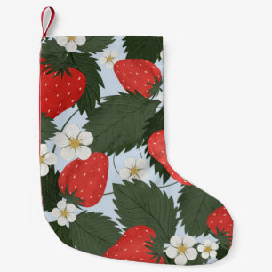Strawberries: summer fruit pattern design. small christmas stocking