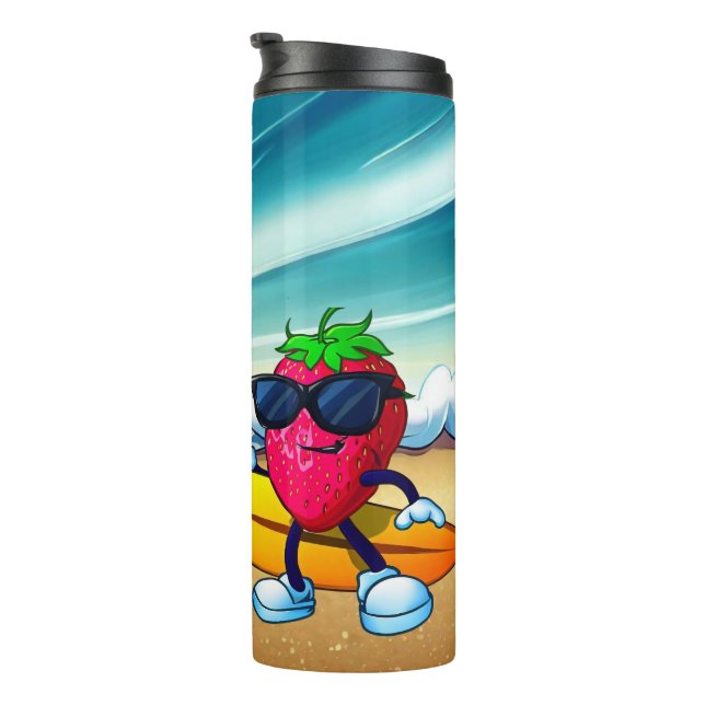 STRAWBERRIES SURFERS THERMAL TUMBLER (Rotated Right)