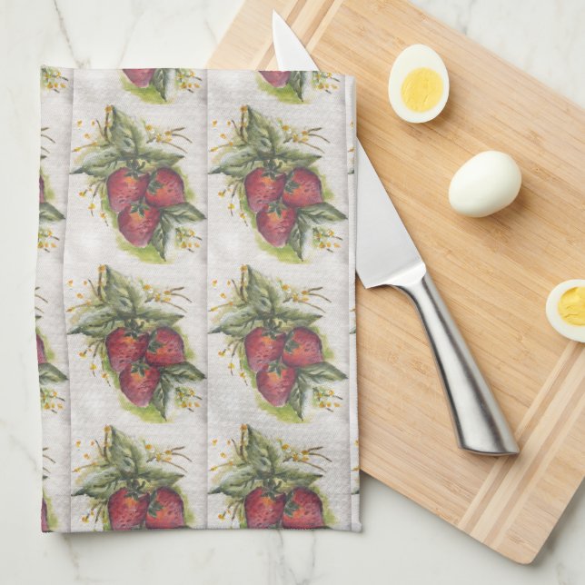 Strawberries Tea Towel (Quarter Fold)