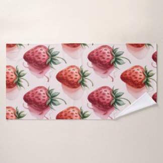 Strawberries Vintage Boho Bathroom Bohémien Bath Towel Set