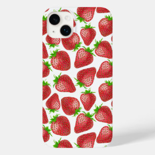Strawberries watercolor pattern Case-Mate iPhone 14 plus case