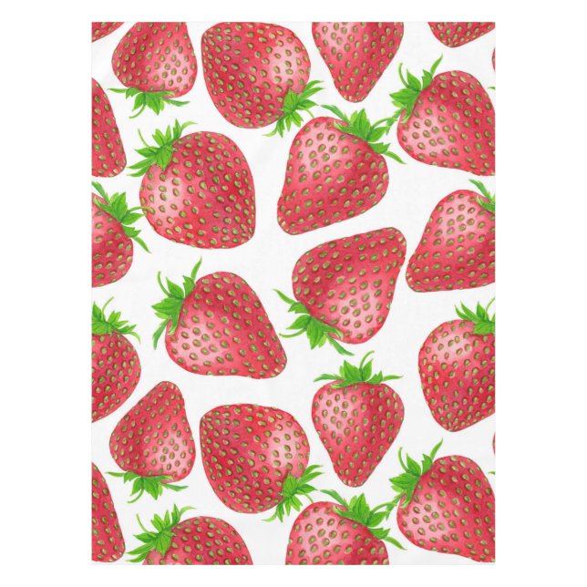 Strawberries watercolor pattern tablecloth (Front)