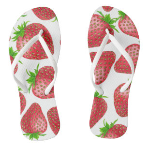 Strawberries watercolor pattern thongs