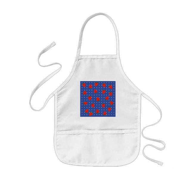 strawberries with dots kids apron (Front)