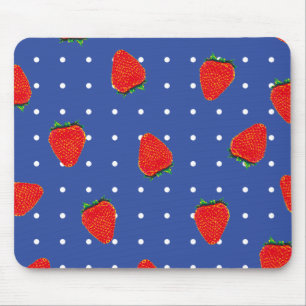 strawberries with dots mouse pad