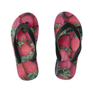 Strawberries with green leaves kid's thongs