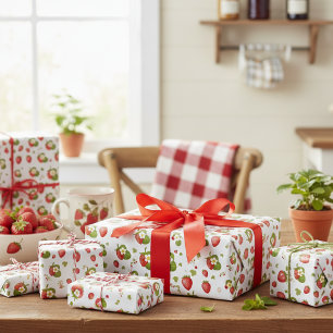 Strawberries  wrapping paper
