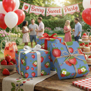 Strawberries  wrapping paper