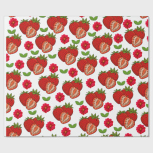 Strawberries wrapping paper