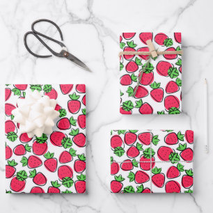 Strawberries Wrapping Paper Sheet