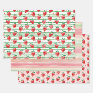 Strawberries Wrapping Paper Sheet