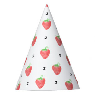 Strawberry 1st 2nd 3rd 4th 5th 6th Birthday Girl Party Hat
