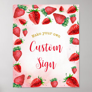 Strawberry 1st Birthday Berry First Custom Sign
