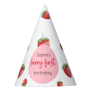 Strawberry 1st Birthday Berry First Party Hat