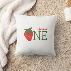 Strawberry 1st Birthday Cushion