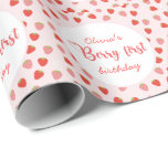 Strawberry 1st Birthday Party Berry First  Wrapping Paper<br><div class="desc">Celebrate your little one’s berry first birthday with the sweetest strawberry-themed designs! 🍓✨ From adorable invites to matching party décor, this collection is filled with soft pastel hues, playful strawberry motifs, and a touch of whimsy—perfect for making your baby’s milestone as sweet as can be. Whether you're planning a cosy...</div>