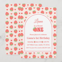 Strawberry 1st Birthday Party Berry Sweet One Girl