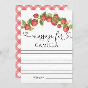 Strawberry 1st Birthday Time Capsule Note Card