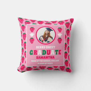 Strawberry 2025 Graduate Photo Graduation Cushion