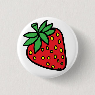 strawberry 3 cm round badge