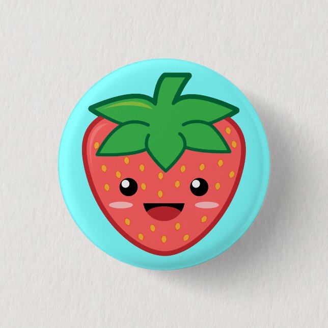 Strawberry 3 Cm Round Badge (Front)