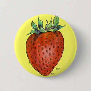 Strawberry 6 Cm Round Badge