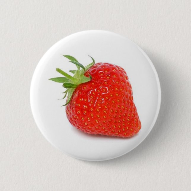 Strawberry 6 Cm Round Badge (Front)