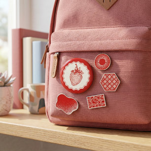 Strawberry 6 Cm Round Badge
