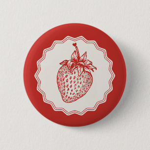 Strawberry 6 Cm Round Badge