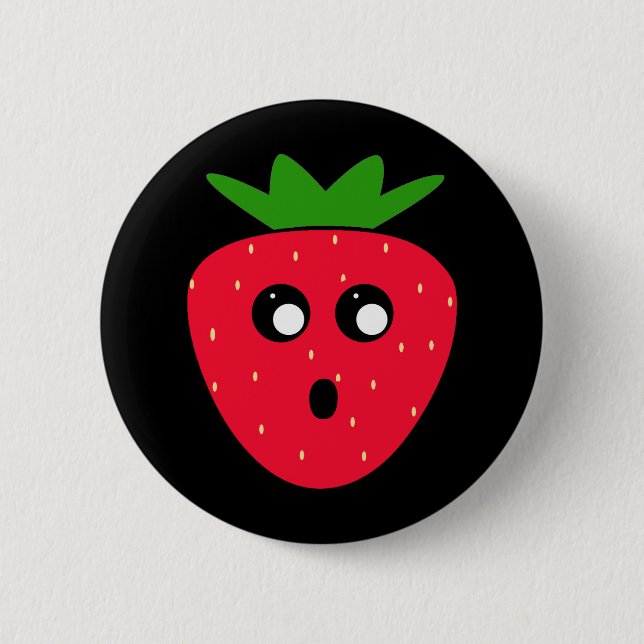 Strawberry 6 Cm Round Badge (Front)