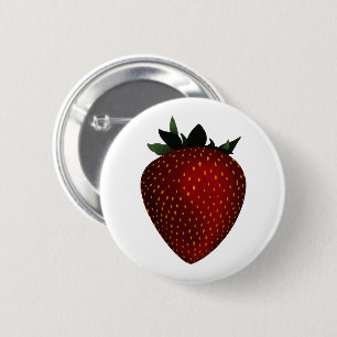 strawberry 6 cm round badge