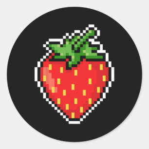 Strawberry 80s Video Game Halloween Classic Round Sticker