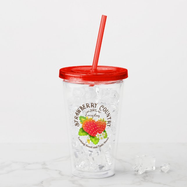 Strawberry  acrylic tumbler (Back Ice)