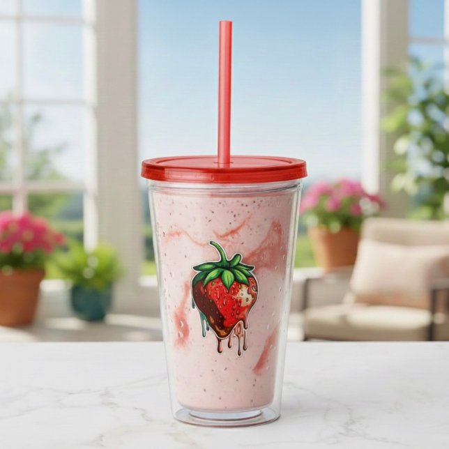 Strawberry Acrylic Tumbler (Creator Uploaded)
