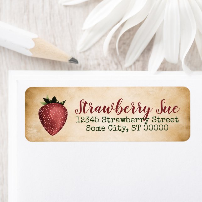 strawberry address label return address label (Insitu)