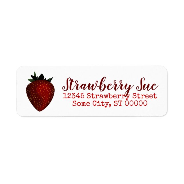 strawberry address label return address label (Front)