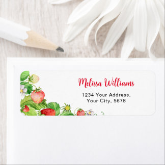 Strawberry Address Return Address Label