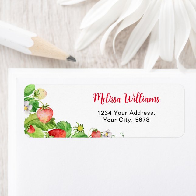 Strawberry Address Return Address Label (Insitu)