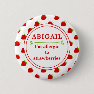 Strawberry Allergy Alert - Kids 6 Cm Round Badge